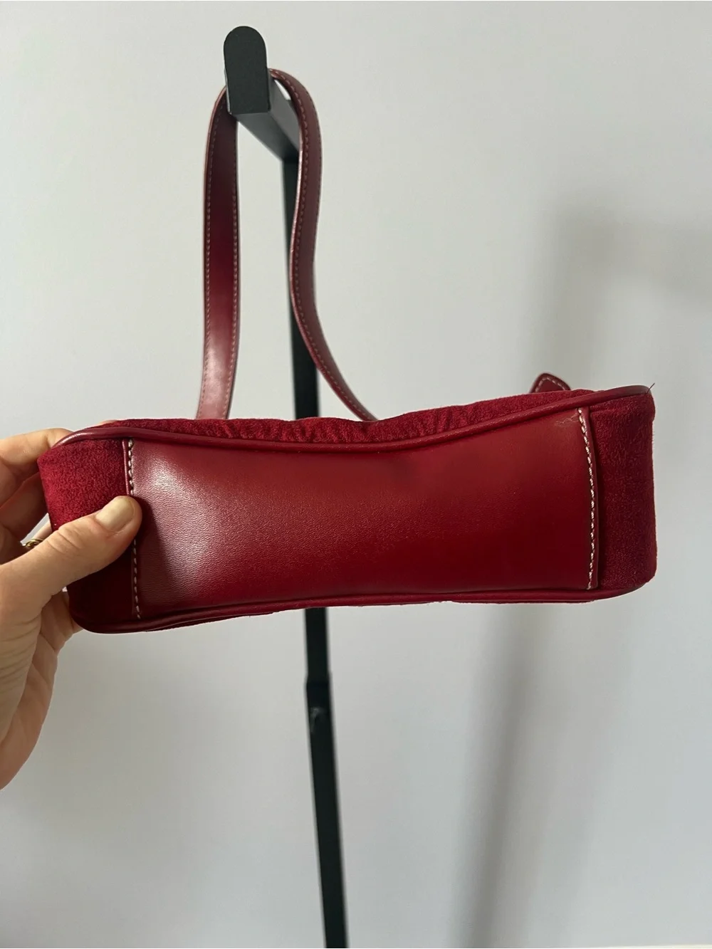Nine & Company Red Suede Shoulder Bag - Picture 6 of 9